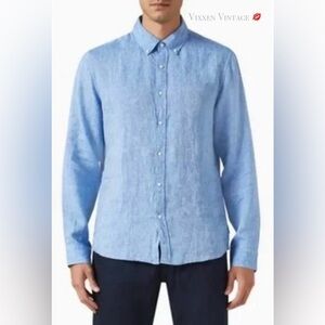 MICHAEL KORS ‘SLIM FIT LINEN SHIRT’ IN BLUE